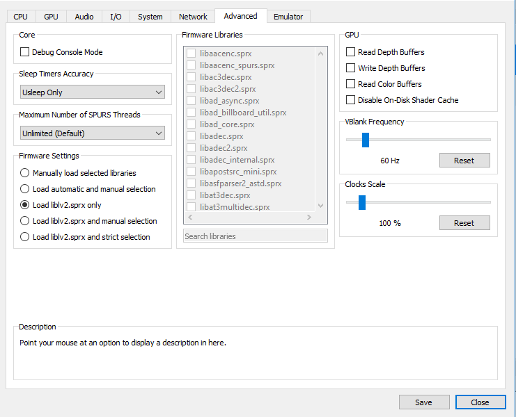 PS3 Advanced settings