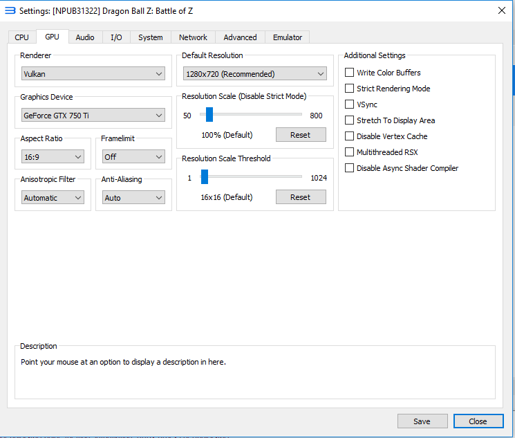 GPU Settings Window