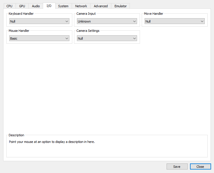 PS3 I/O settings