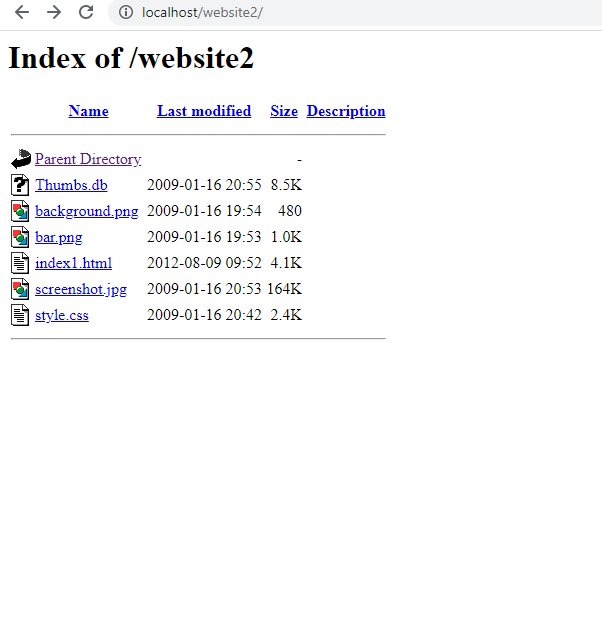 Website directory structure